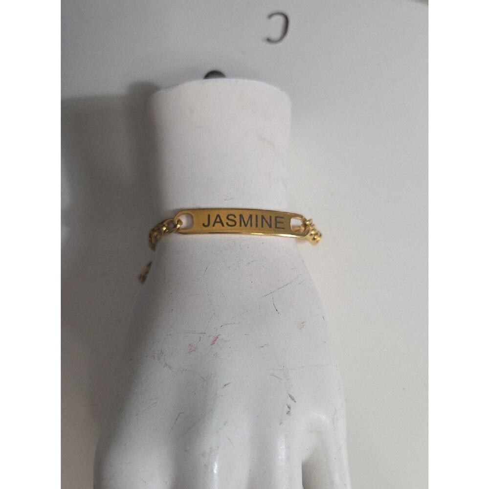 Gold Personalized Name Plate Bracelet - JASMINE